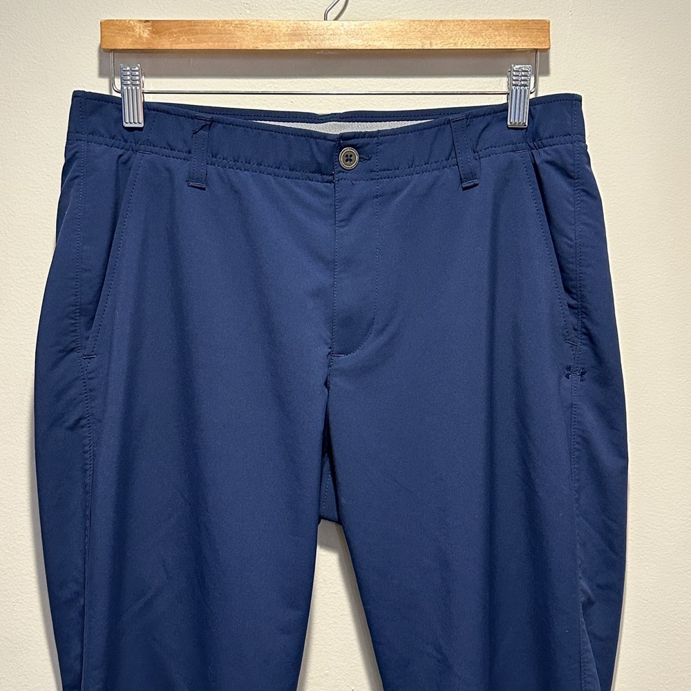 Under Armour Golf Pants Mens‎ 34x29 Navy Blue Tapered Leg Performance Chino - Picture 2 of 9